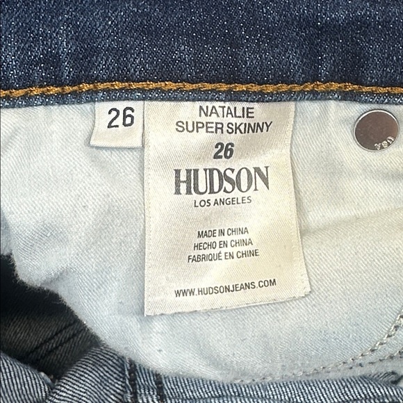 HUDSON Natalie Mid Rise Ankle Super Skinny Jeans Size 26 Dark Wash - Picture 9 of 12